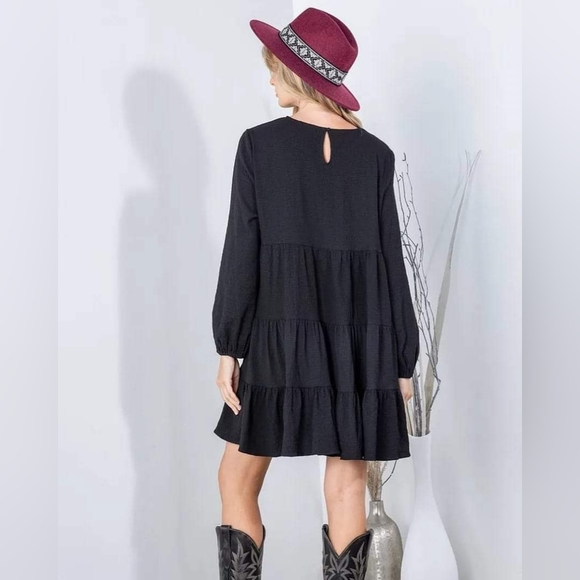 Black Ruffled Dress - Picture 7 of 12